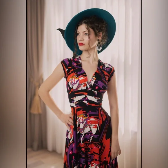 1940s Dress by Trashy Diva in Carousel Ponies Size 20 - Picture 8 of 10